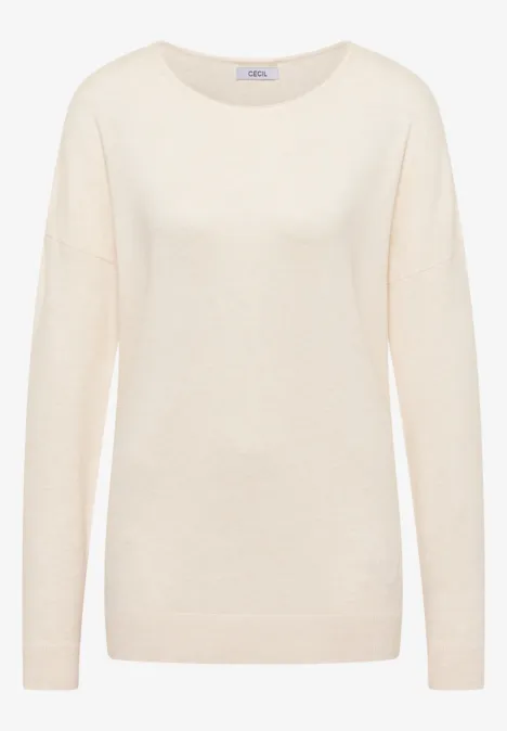 Pull-over avec détail structuré oat milk beige melange