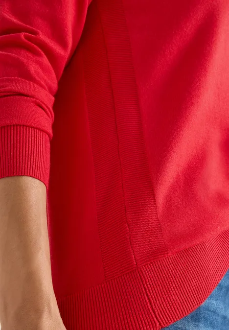 Pullover mit Strukturdetail fiery red