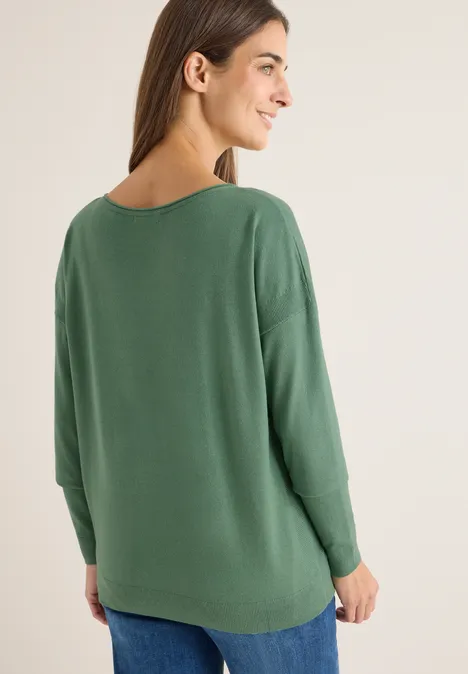 Pullover mit Strukturdetail highland green melange