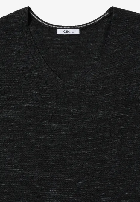 V-Neck Pullover salt-pepper heather melange