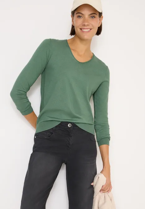Gezellige trui highland green melange