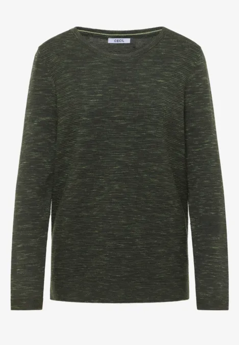 Rundhals Strukturpullover raw khaki