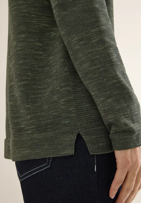 Rundhals Strukturpullover raw khaki