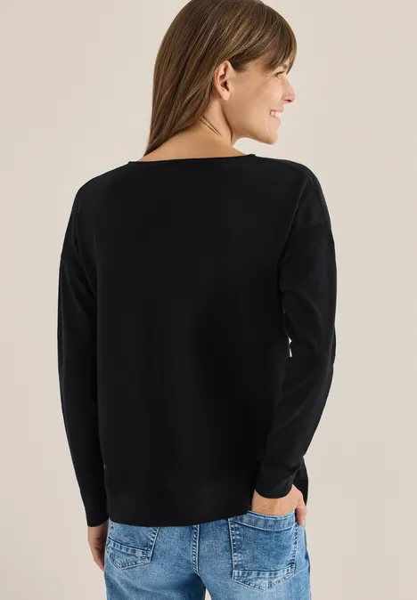 Pullover mit Strukturdetail Black