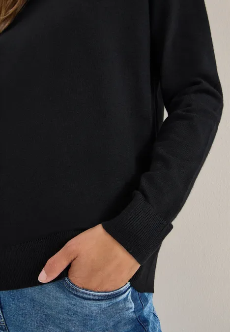 Pullover mit Strukturdetail Black