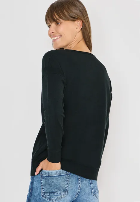 Pullover mit Strukturdetail ink green