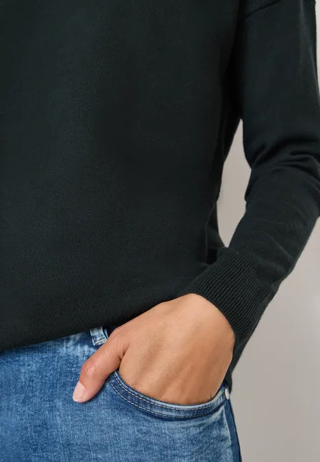 Pullover mit Strukturdetail ink green