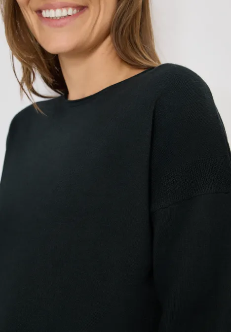 Pullover mit Strukturdetail ink green