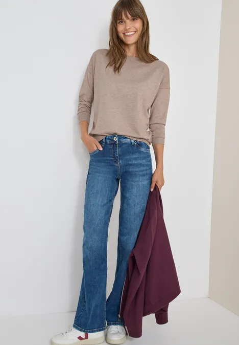 Pullover mit Strukturdetail toffee cream melange
