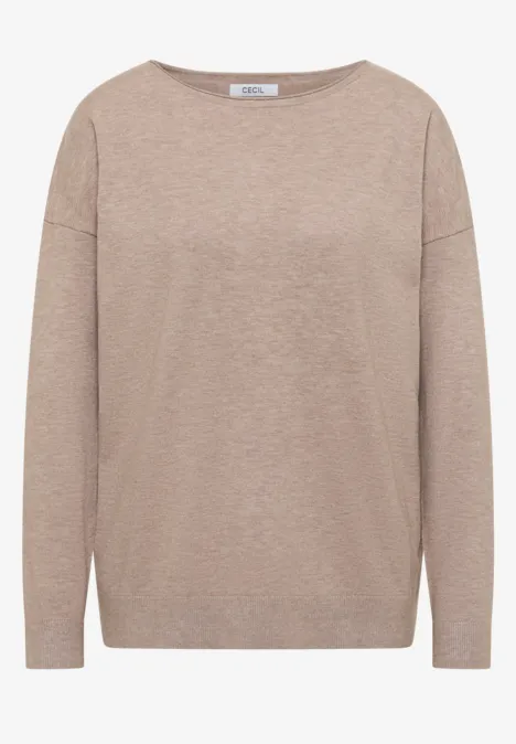 Pullover mit Strukturdetail toffee cream melange