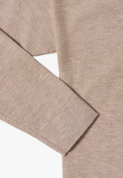 Pullover mit Strukturdetail toffee cream melange