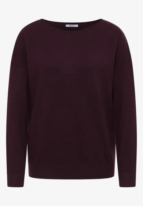 Pullover mit Strukturdetail eggplant red