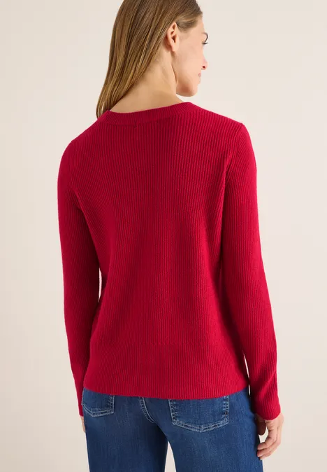 Pullover mit Strukturdetails beaujolais red