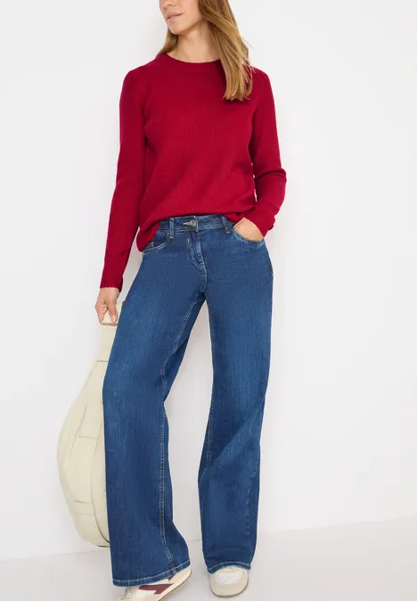 Pullover mit Strukturdetails beaujolais red