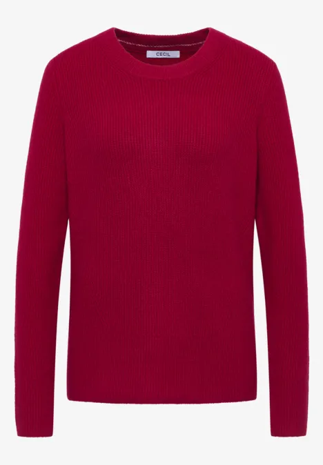 Pullover mit Strukturdetails beaujolais red