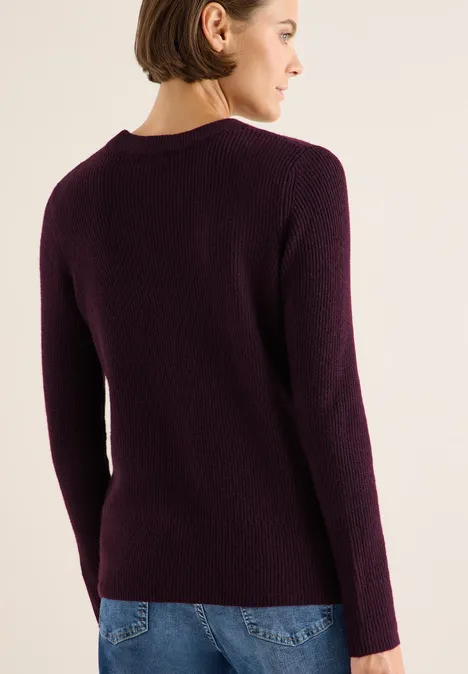 Pullover mit Strukturdetails eggplant red
