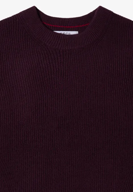 Pullover mit Strukturdetails eggplant red