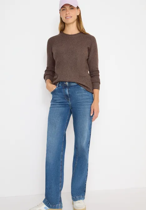 Pullover mit Strukturdetails mushroom taupe melange