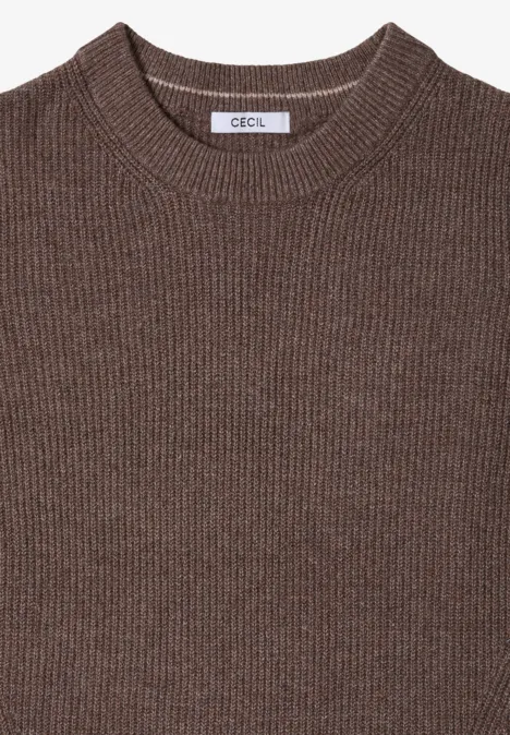 Pullover mit Strukturdetails mushroom taupe melange