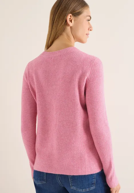 Pullover mit Strukturdetails dark blossom melange