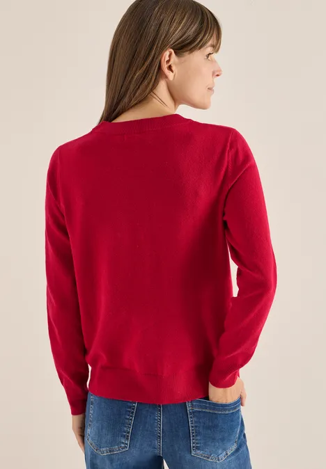 Softer Rundhals Pullover beaujolais red