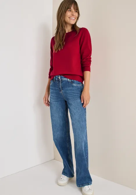 Softer Rundhals Pullover beaujolais red