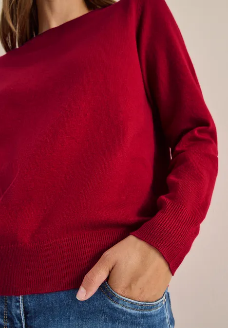 Softer Rundhals Pullover beaujolais red