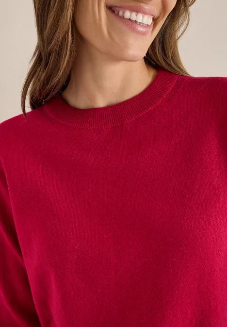 Softer Rundhals Pullover beaujolais red