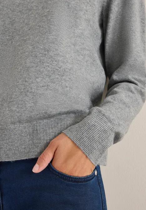 Softer Rundhals Pullover sporty grey melange