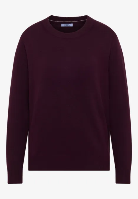 Softer Rundhals Pullover eggplant red