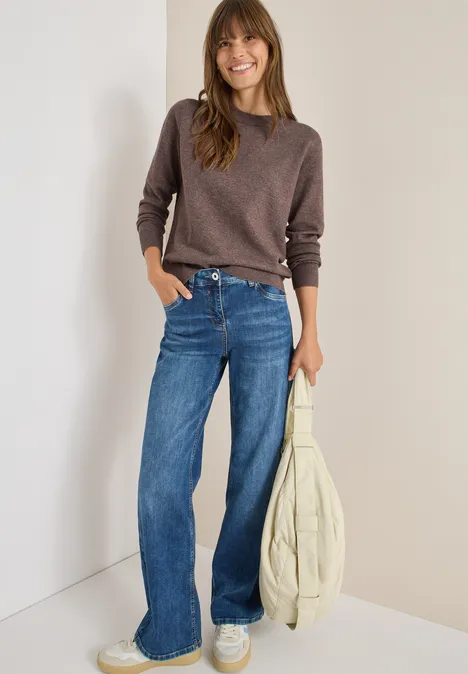 Softer Rundhals Pullover mushroom taupe melange