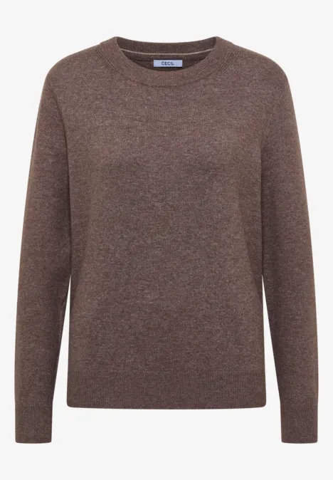 Softer Rundhals Pullover mushroom taupe melange