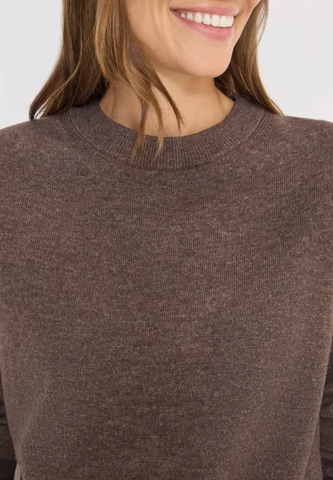 Softer Rundhals Pullover mushroom taupe melange