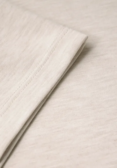 Kurzarmsweatshirt light beige melange