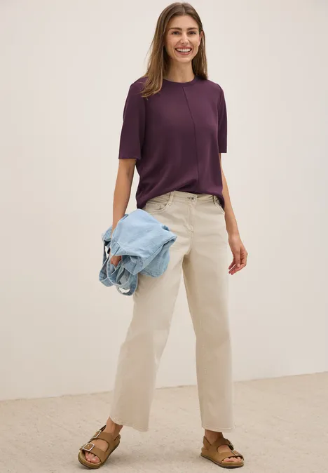 Kurzarmsweatshirt mulberry red