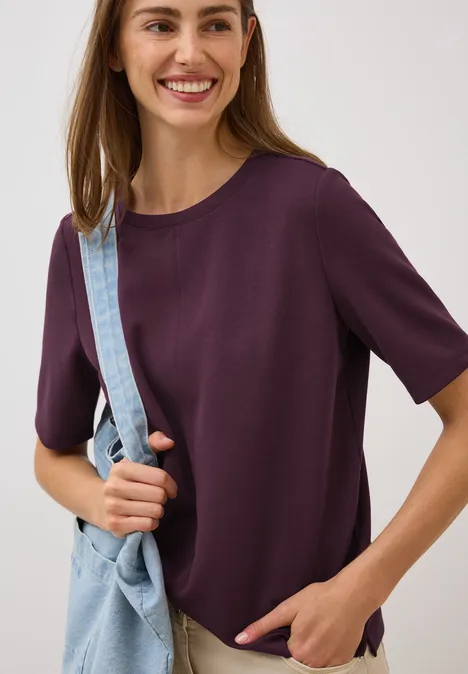 Kurzarmsweatshirt mulberry red