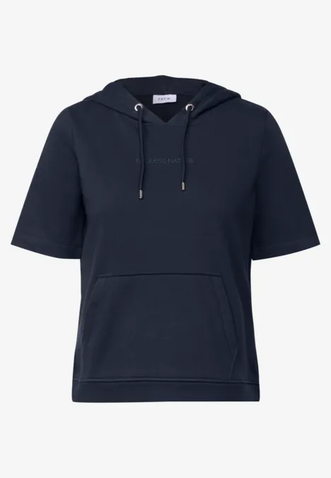Kurzarmsweatshirt mit Kapuze urban dark blue