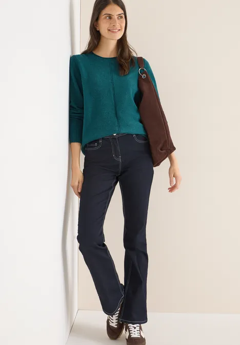 Gezellige trui dark sea green melange