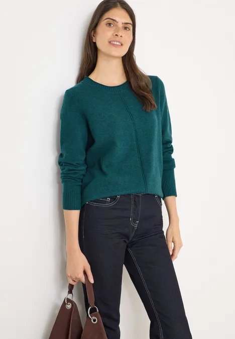 Gezellige trui dark sea green melange