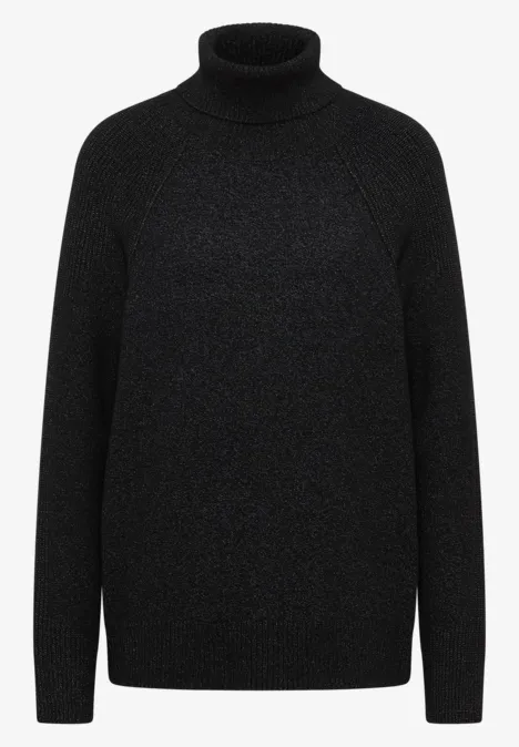 Trui met structuurmix black melange
