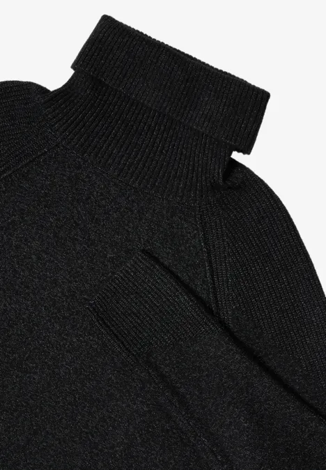 Trui met structuurmix black melange