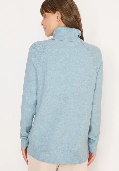 Trui met structuurmix faded blue melange