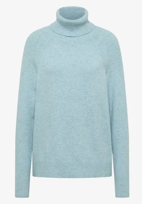Trui met structuurmix faded blue melange