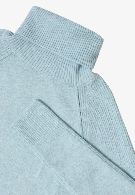 Trui met structuurmix faded blue melange