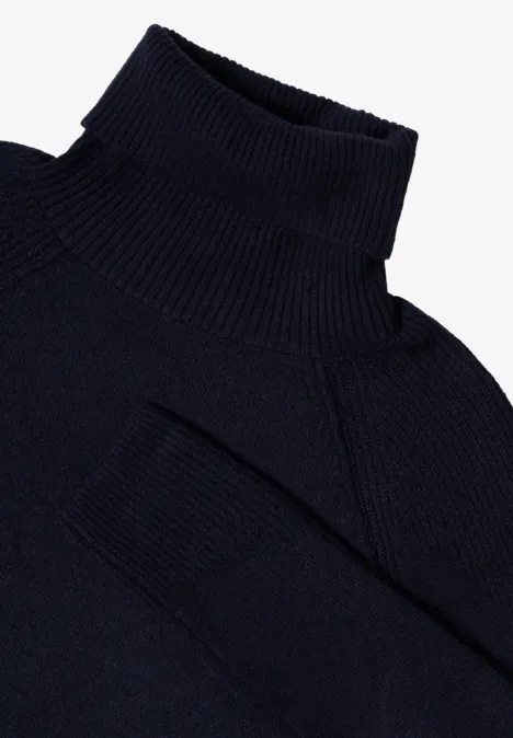 Trui met structuurmix urban dark blue