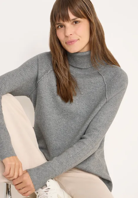 Trui met structuurmix sporty grey melange
