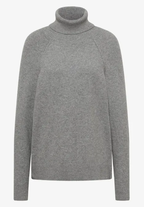 Trui met structuurmix sporty grey melange