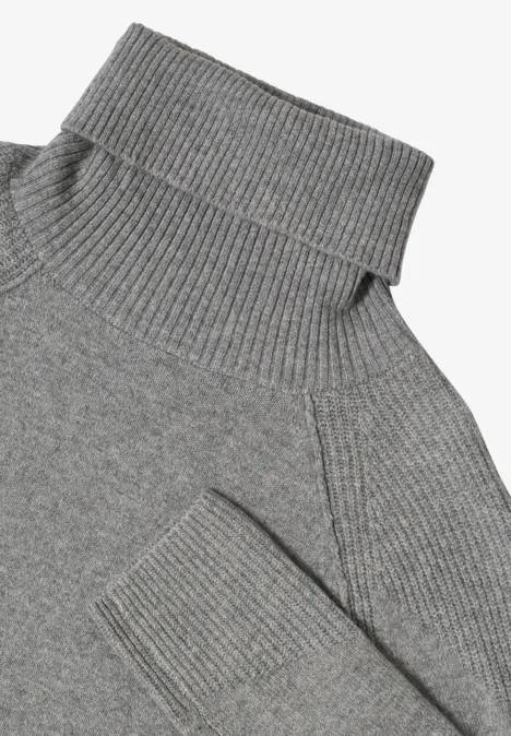 Trui met structuurmix sporty grey melange