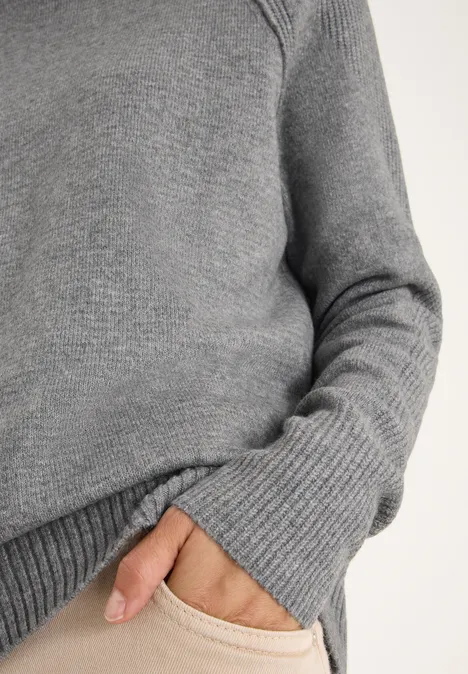 Trui met structuurmix sporty grey melange