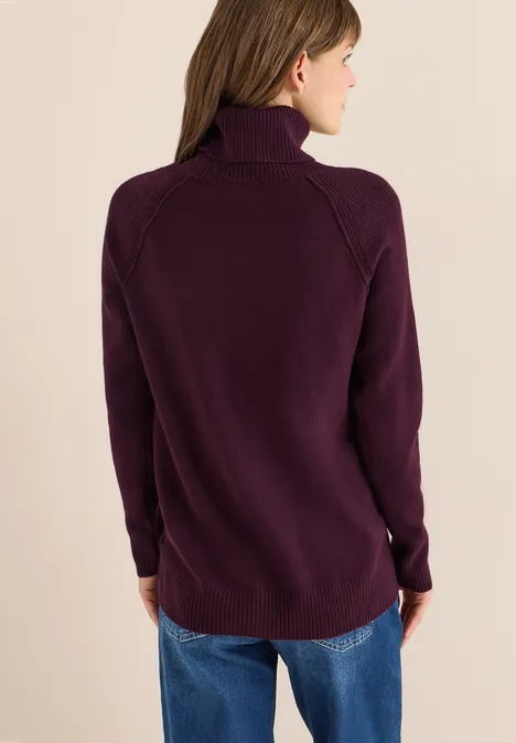 Trui met structuurmix eggplant red
